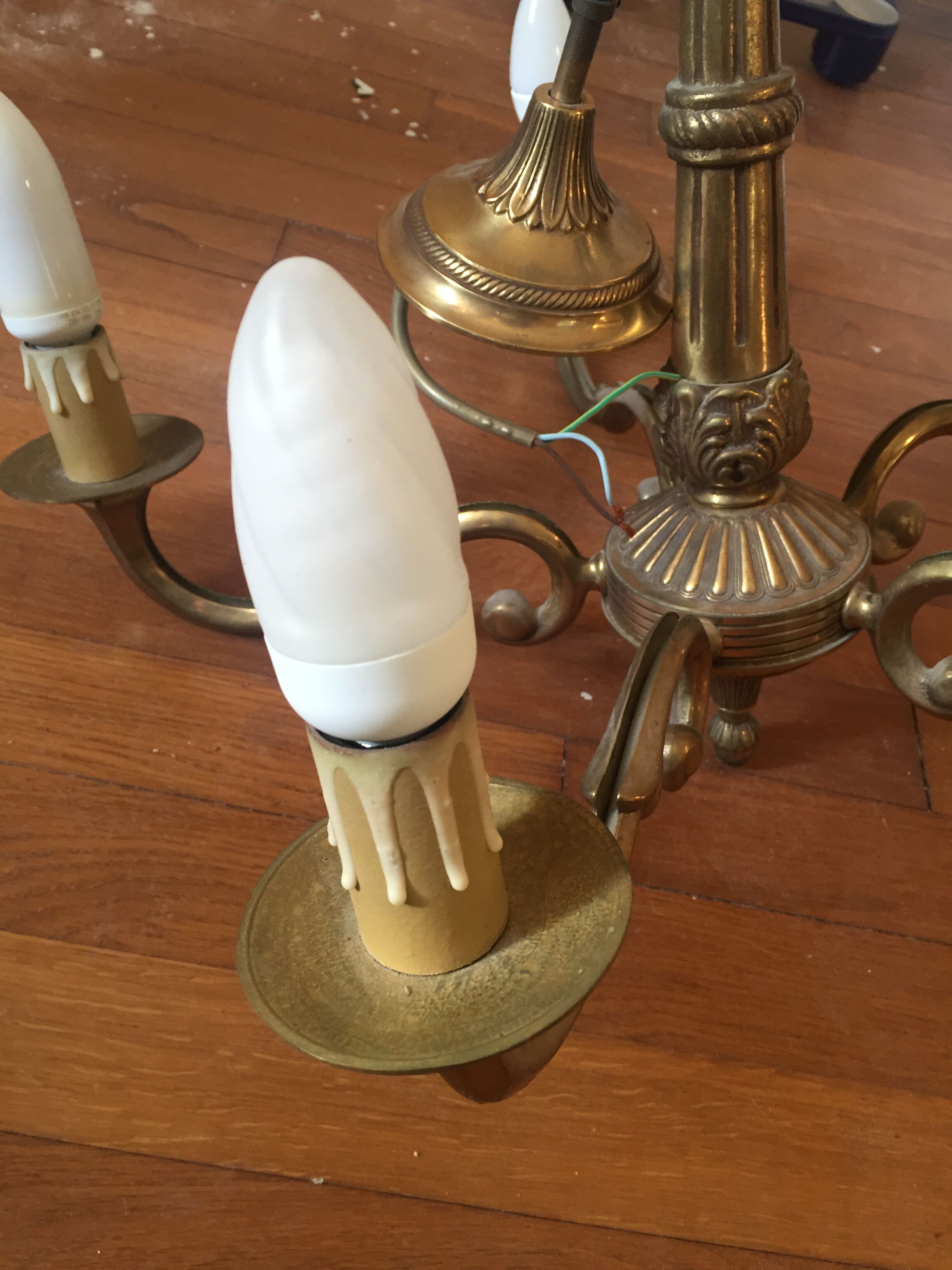 bronze chandelier 5 branches imitation candles