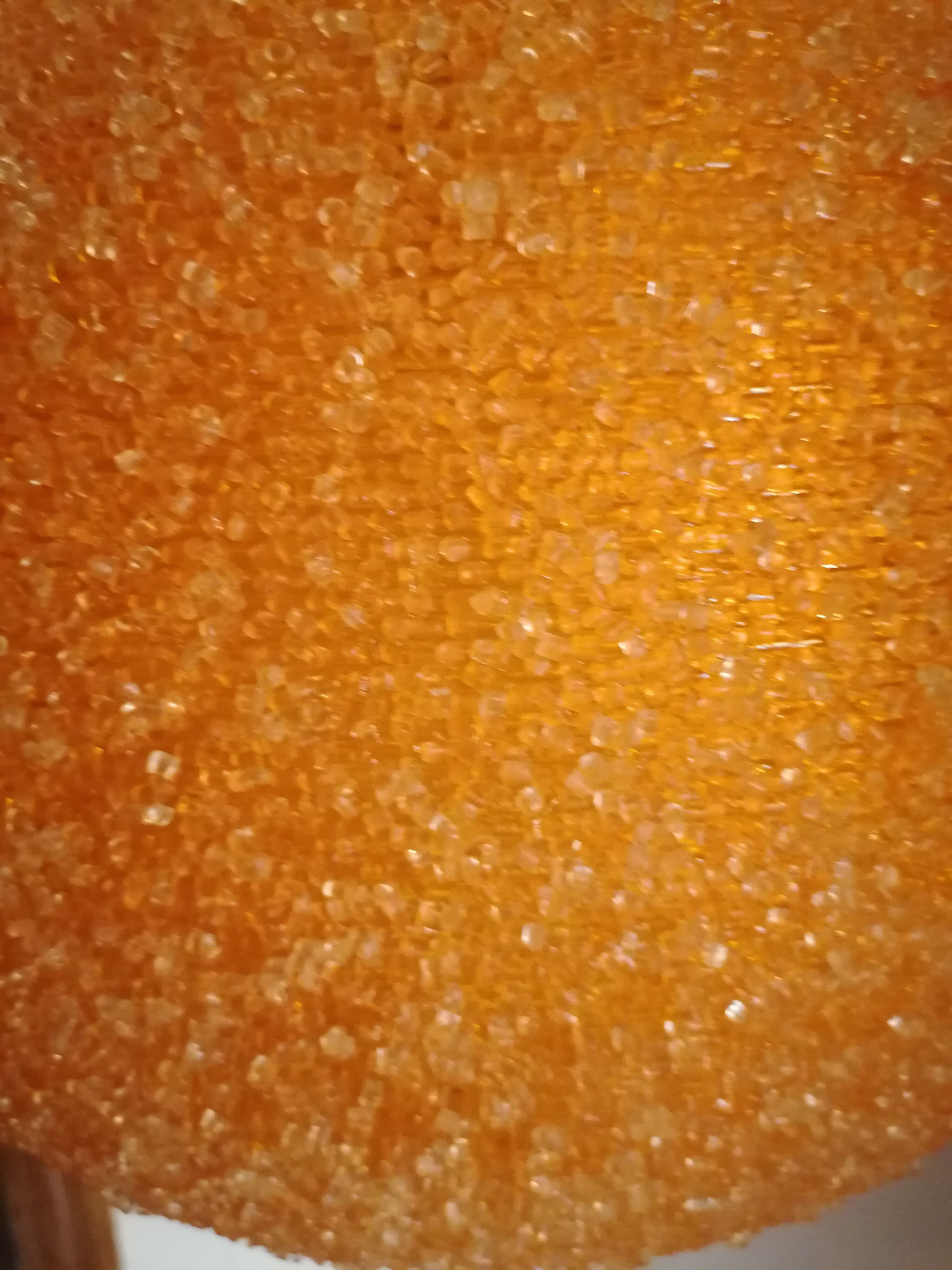 Orange granular resin ball pendant light, 1970