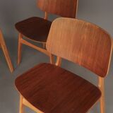Model 155 Shell Chairs by Børge Mogensen for Søborg Møbelfabrik. Denmark