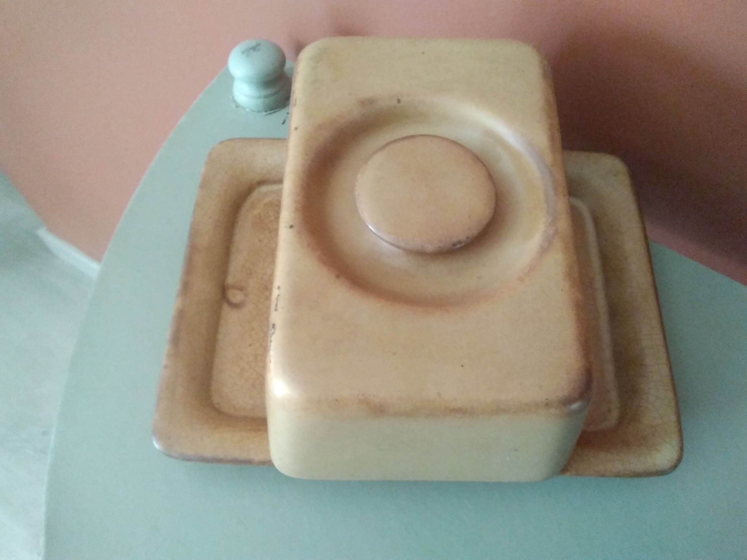 Stoneware butter dish