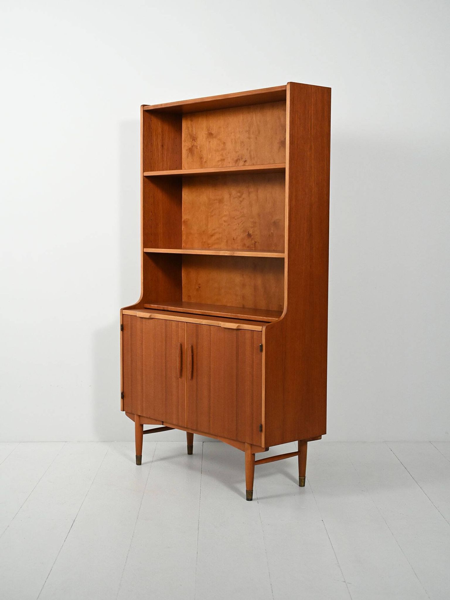 Bibliothèque en teck Hugo Troeds avec bureau escamotable