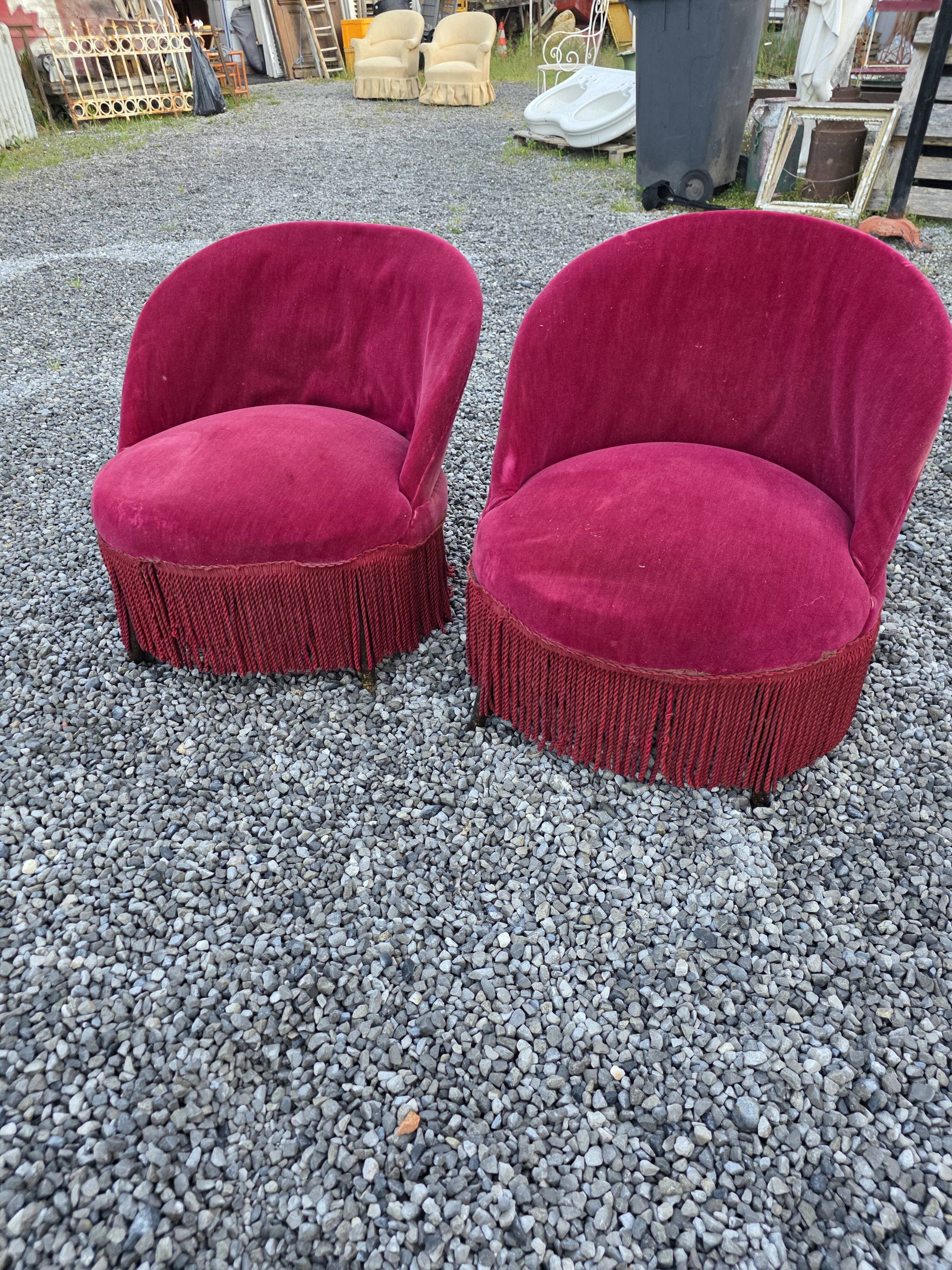 Pair of antique frog chairs