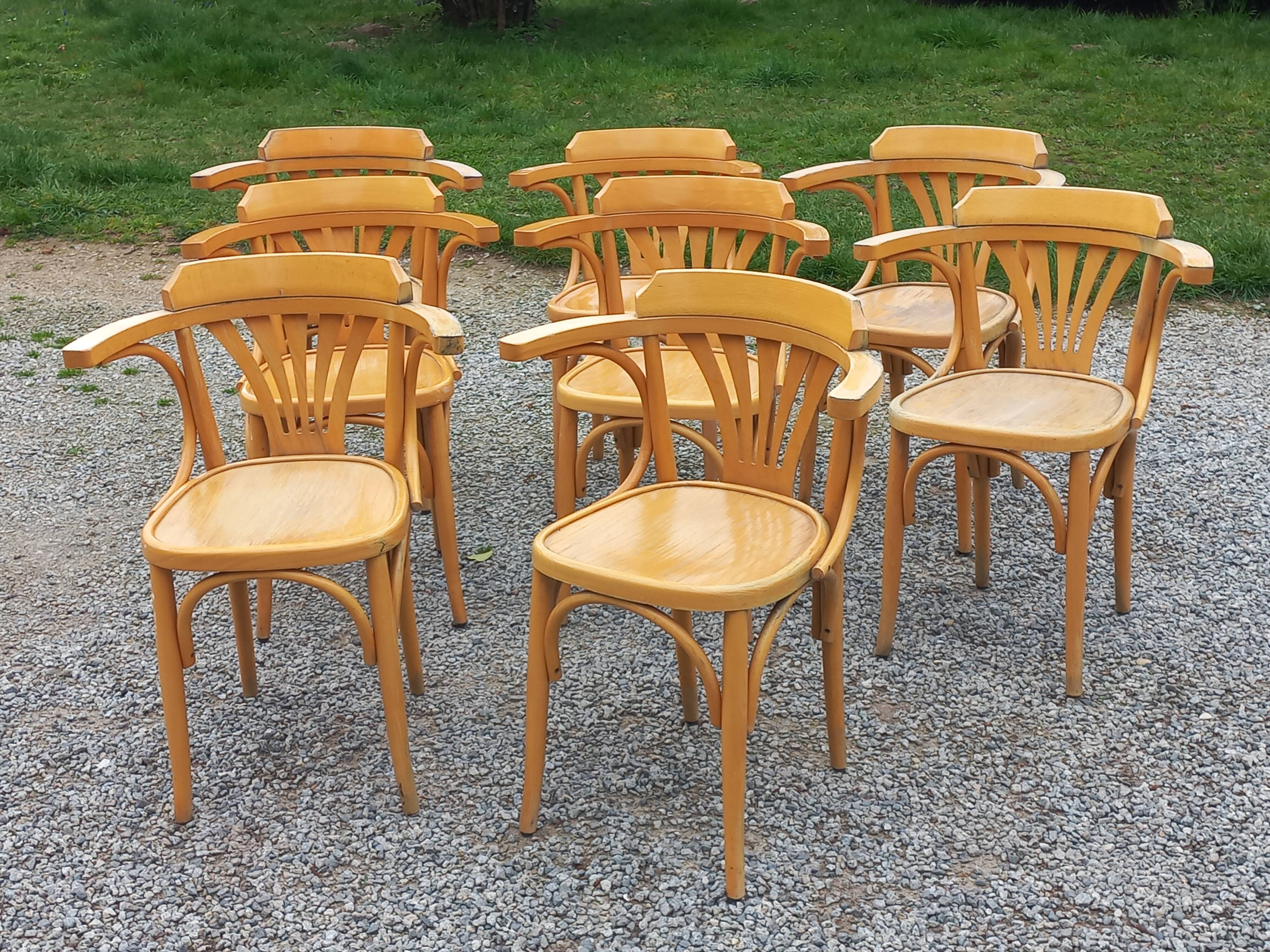 Set of 8 bistro chairs from the 50s/60