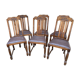 6 vintage chairs art deco 1940s oak and leather
