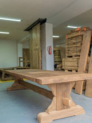 400 × 120 Reclaimed Oak Dining Table : Rustic Barn Wood, Handmade