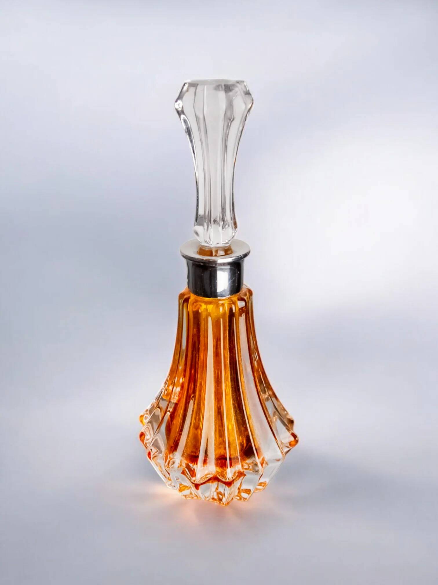 Orange sommerso perfume bottle, Murano glass, Italy, 1970s