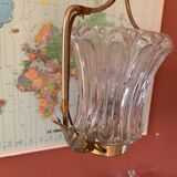 Glass and brass hanging lamp
