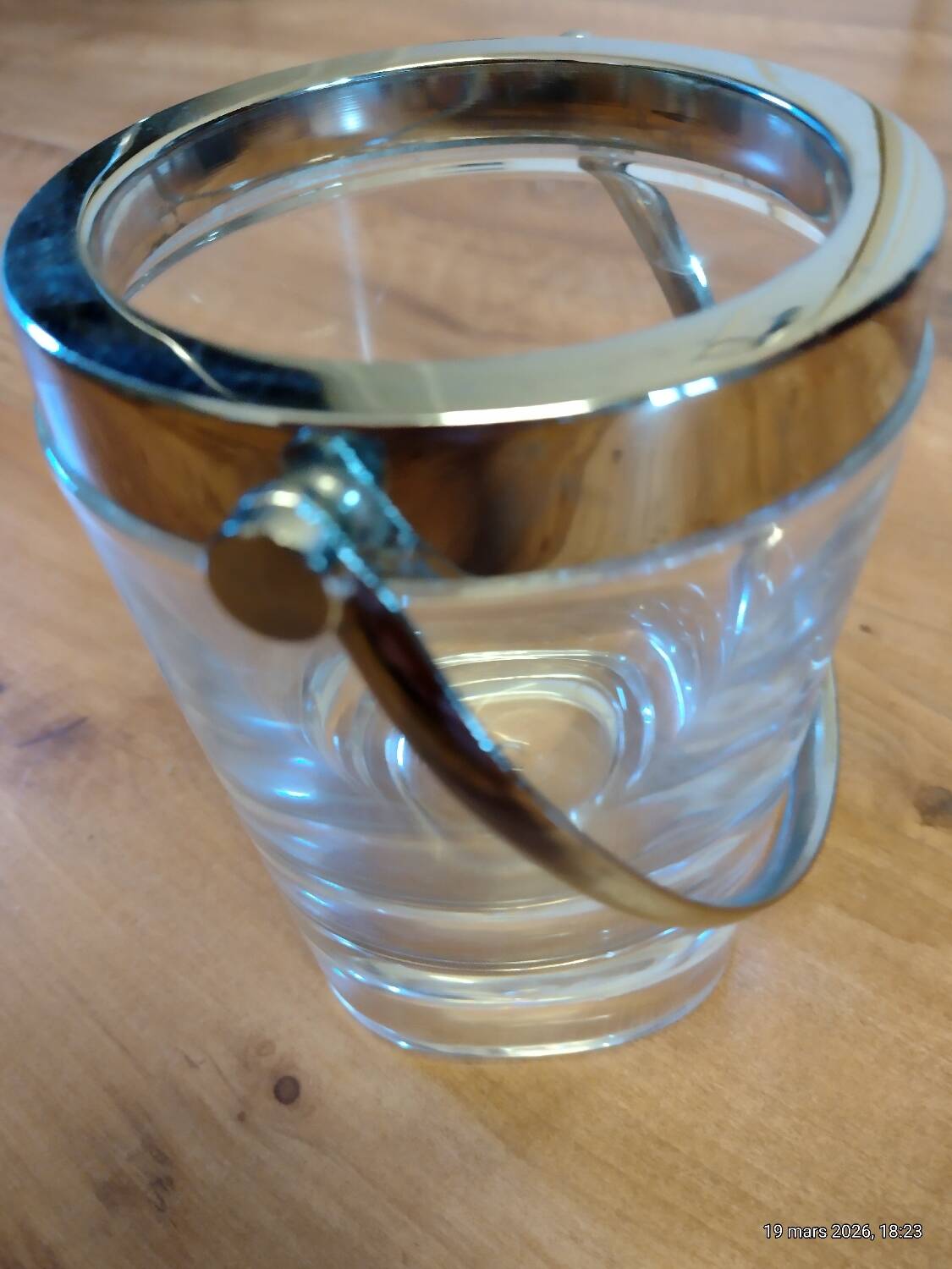 Vintage crystal ice bucket from Sèvres.