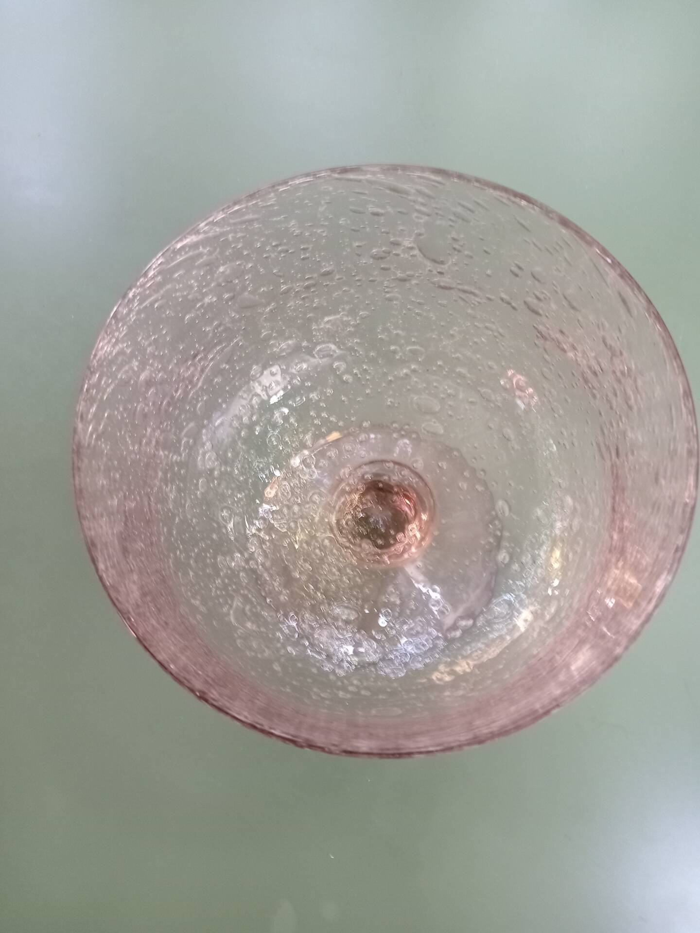 Blown glass salad bowl