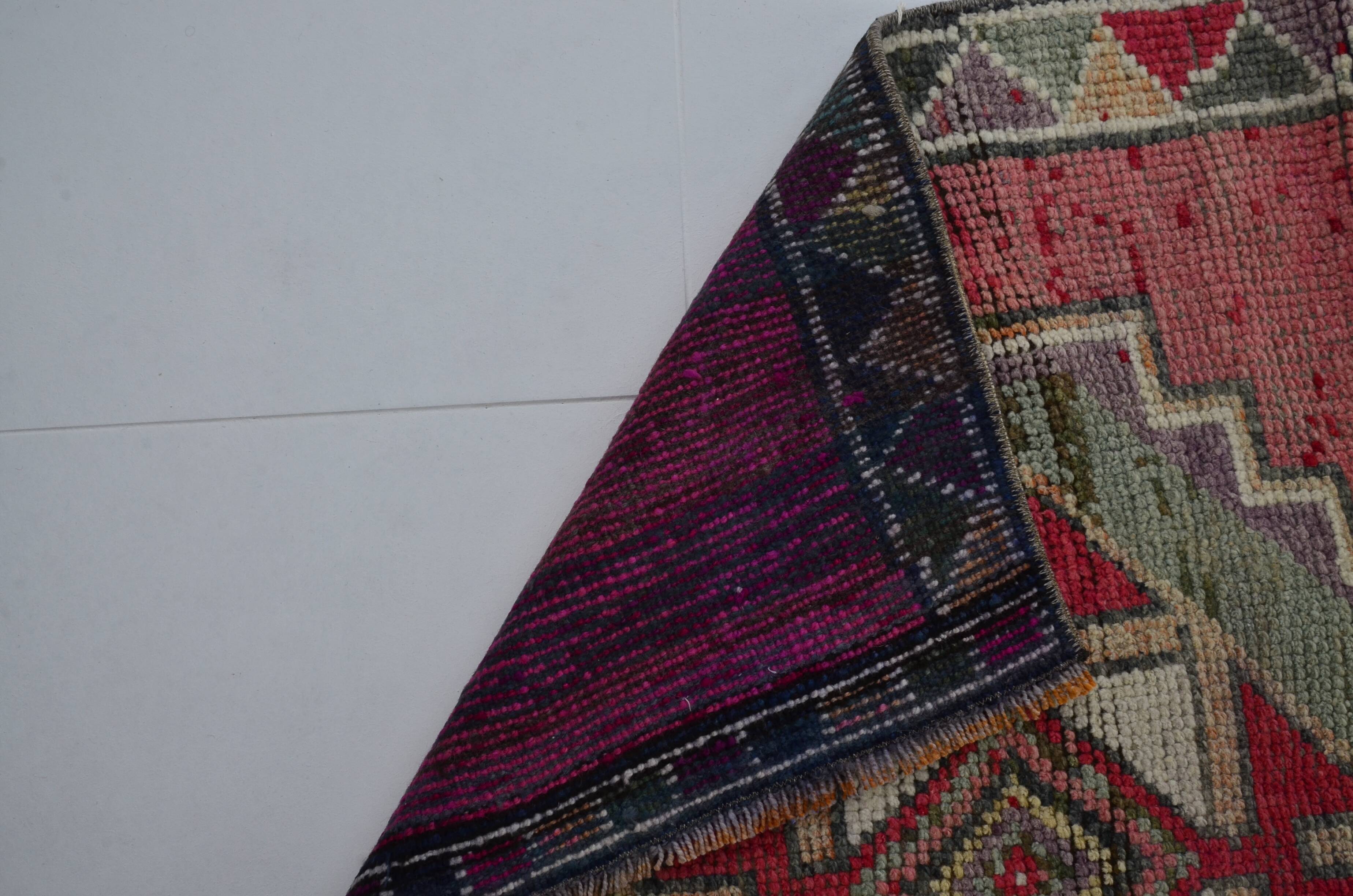 Vintage Handknotted Wool Runner Rug sku 2061