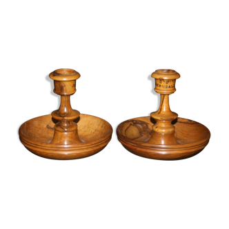 Old pair of candlestick in olivier remember Jerusalem early XX th