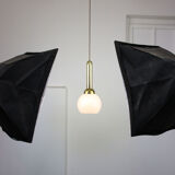 Vintage gold & opaline pendant lamp