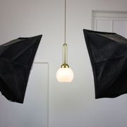 Vintage gold & opaline pendant lamp