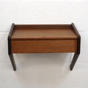 Floating nightstand  in teak wood by Sigfred Omann for Olholm Mobelfabrik
