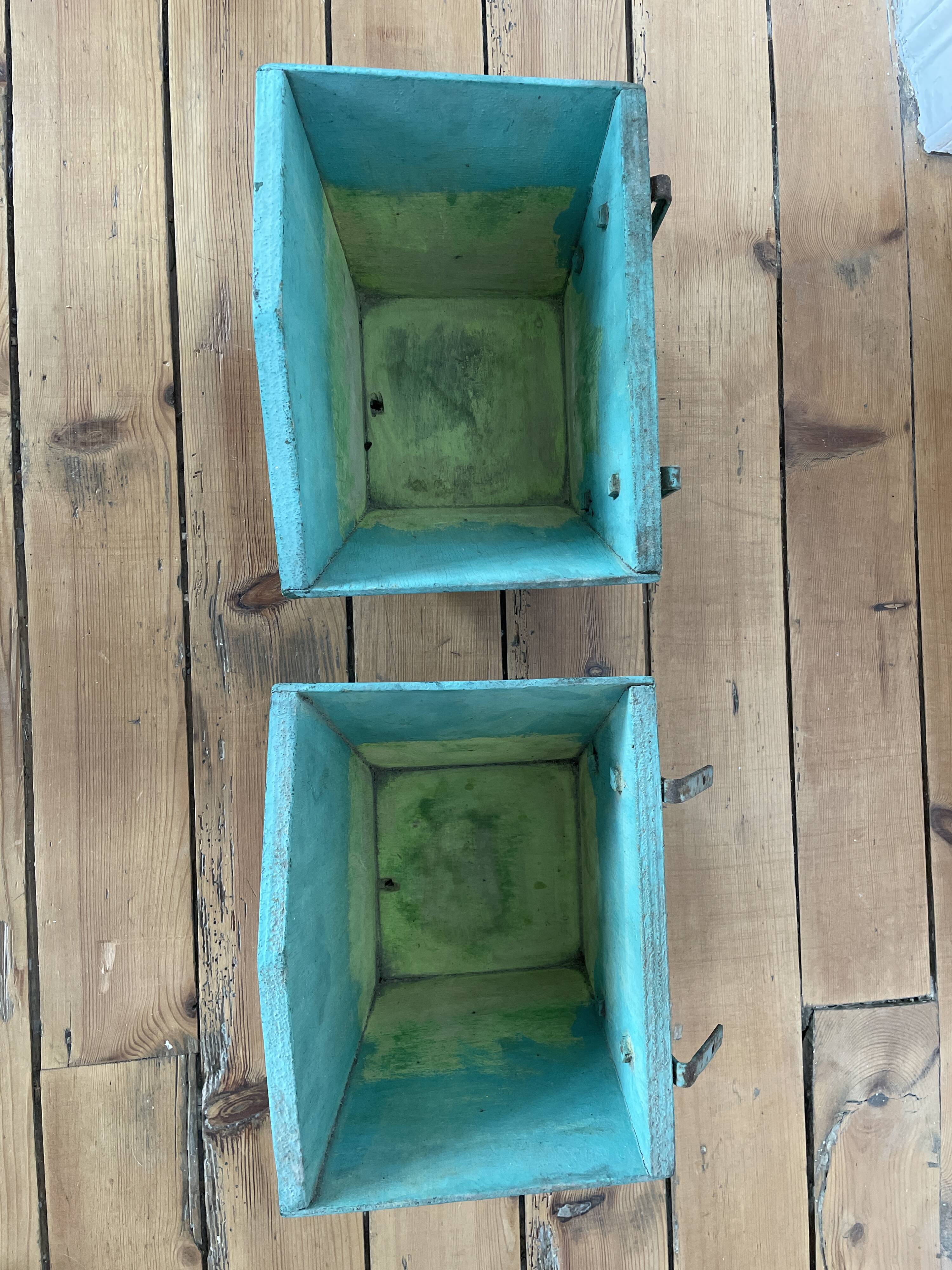 Pair of vintage wooden planters, circa 1950
