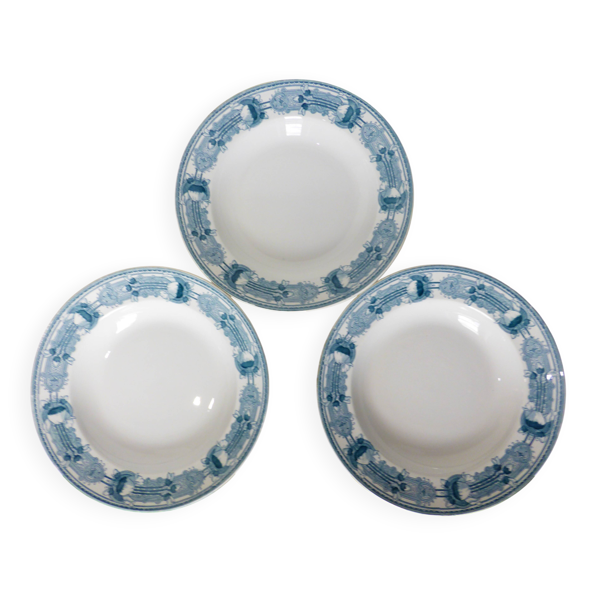 3 assiettes creuses vintage de CM&C modèle Massena 220624