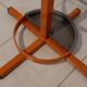 Coat rack vintage wrought iron orange and chrome