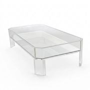 Coffee Table Design Marc Micoud Plexiglas/Lucite and Glass - 1980