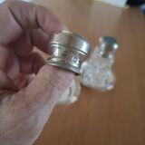 Salière et poivrier  en argent et cristal