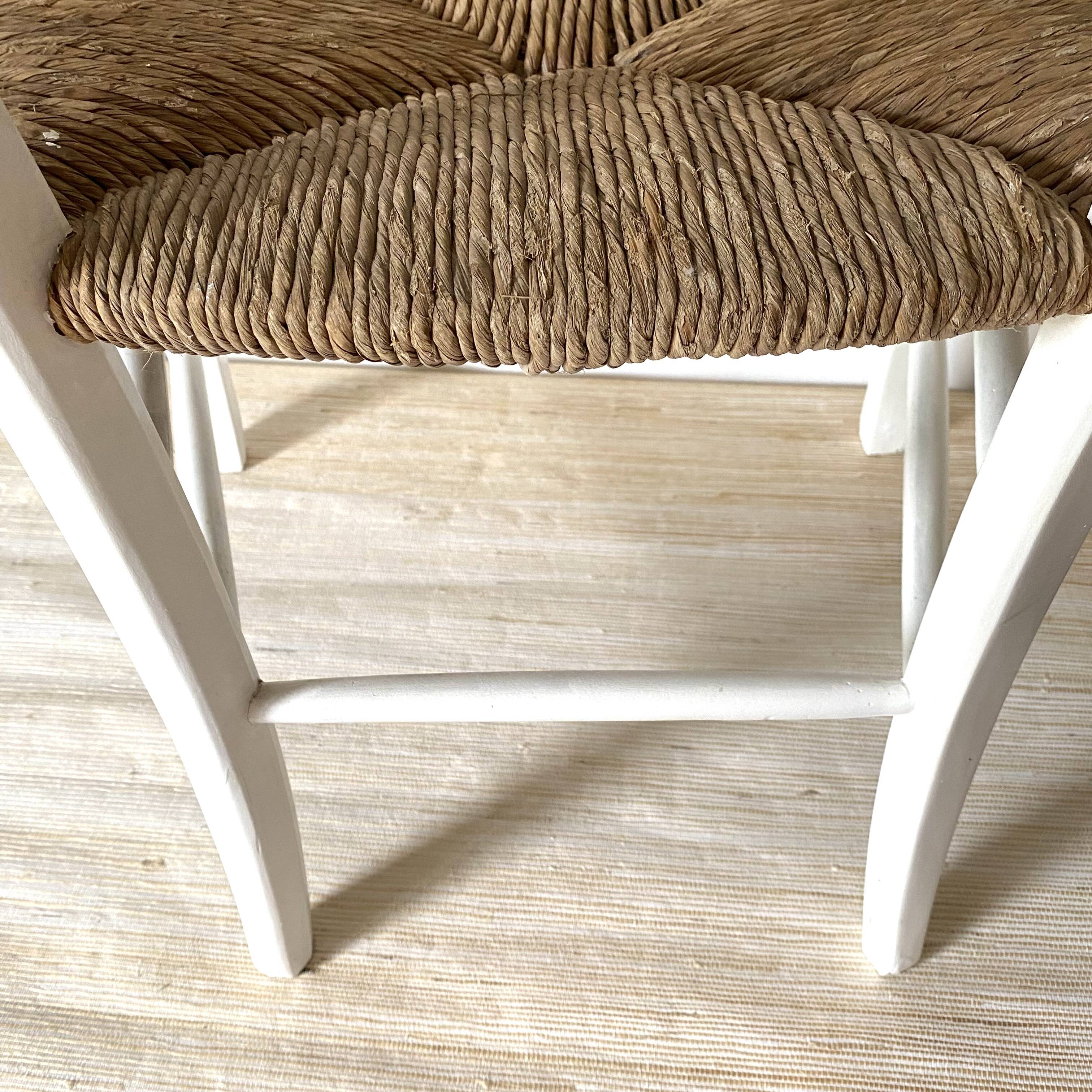 Fauteuil en bois et paille , esprit campagne
