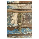 Weathered wooden wall display case