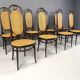 Thonet no. 207 dining chairs 'Long John', set of 8, 1980