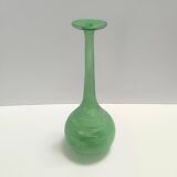 Green Blown Scavo Glass Tulip attr. to Cenedese, Italy
