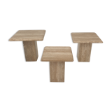 Set of 3 italian travertine coffee tables, 1980s