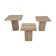 Set of 3 italian travertine coffee tables, 1980s