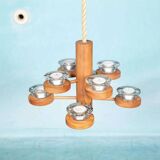 Bohemian chandelier, vintage Nordic pine