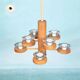 Bohemian chandelier, vintage Nordic pine