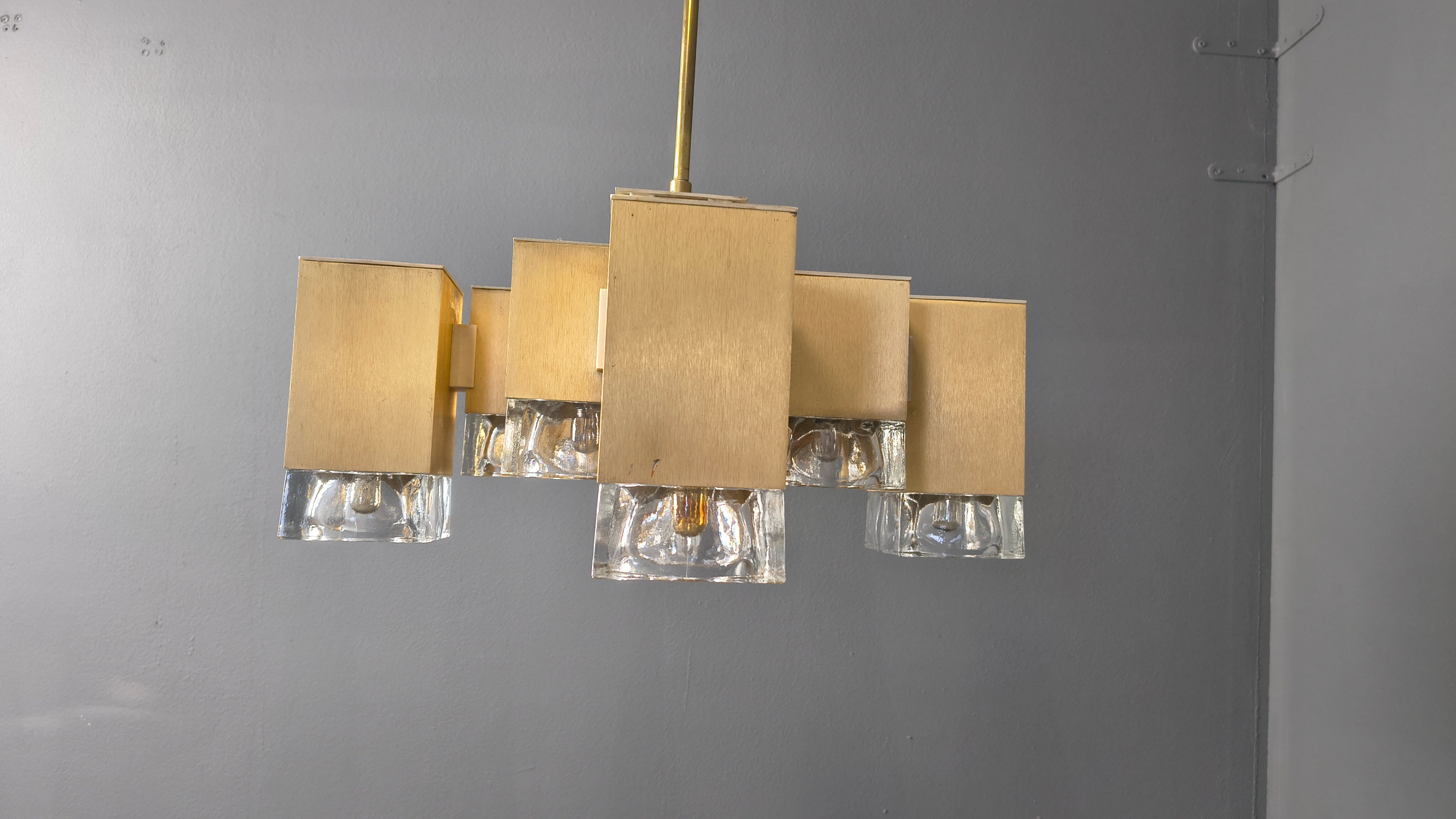 Vintage cubic chandelier by Gaetano Sciolari, 1970s