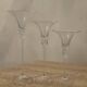 Trio of vintage glass paste candlesticks