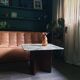 Table basse vintage en marbre italien années 80
