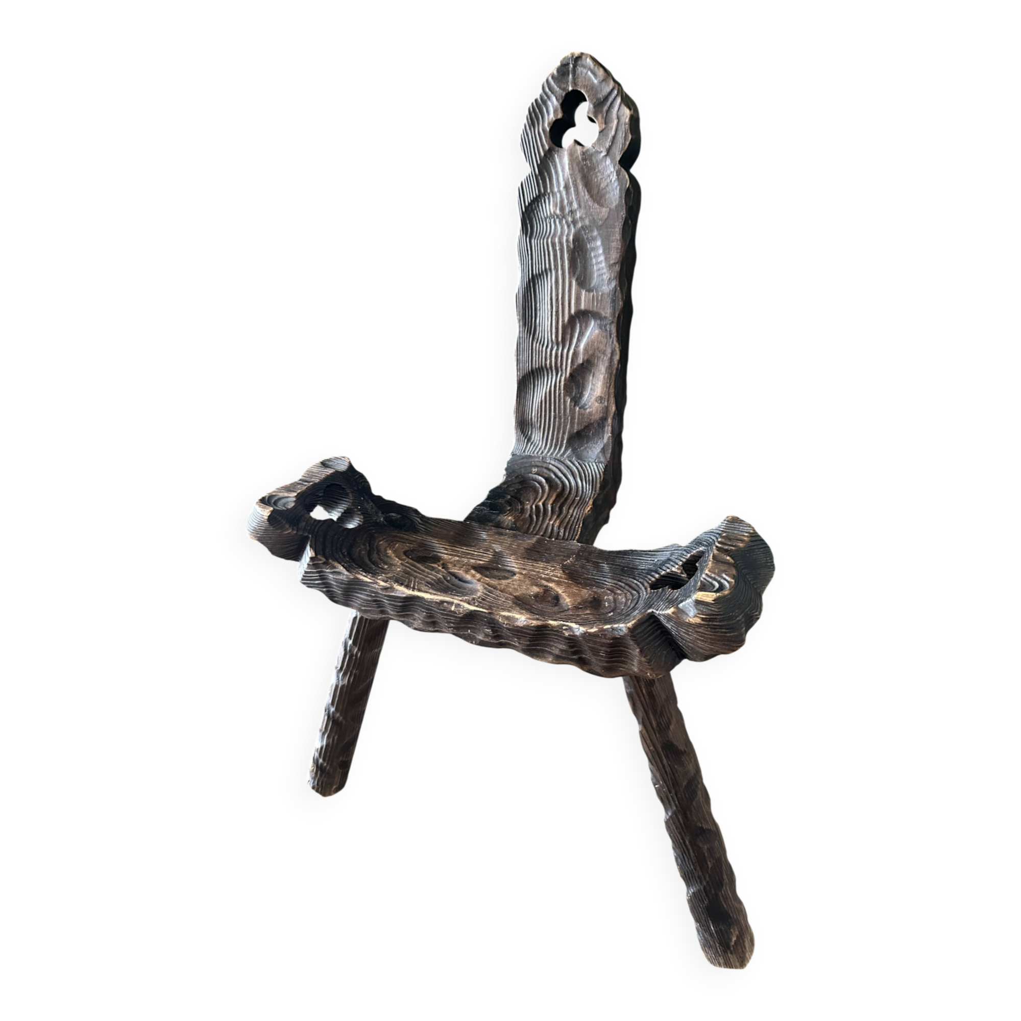Chaise tripode brutaliste