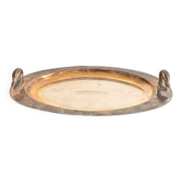 Ancien Plat Plateau Service Métal Argenté Canard Oie Cygne