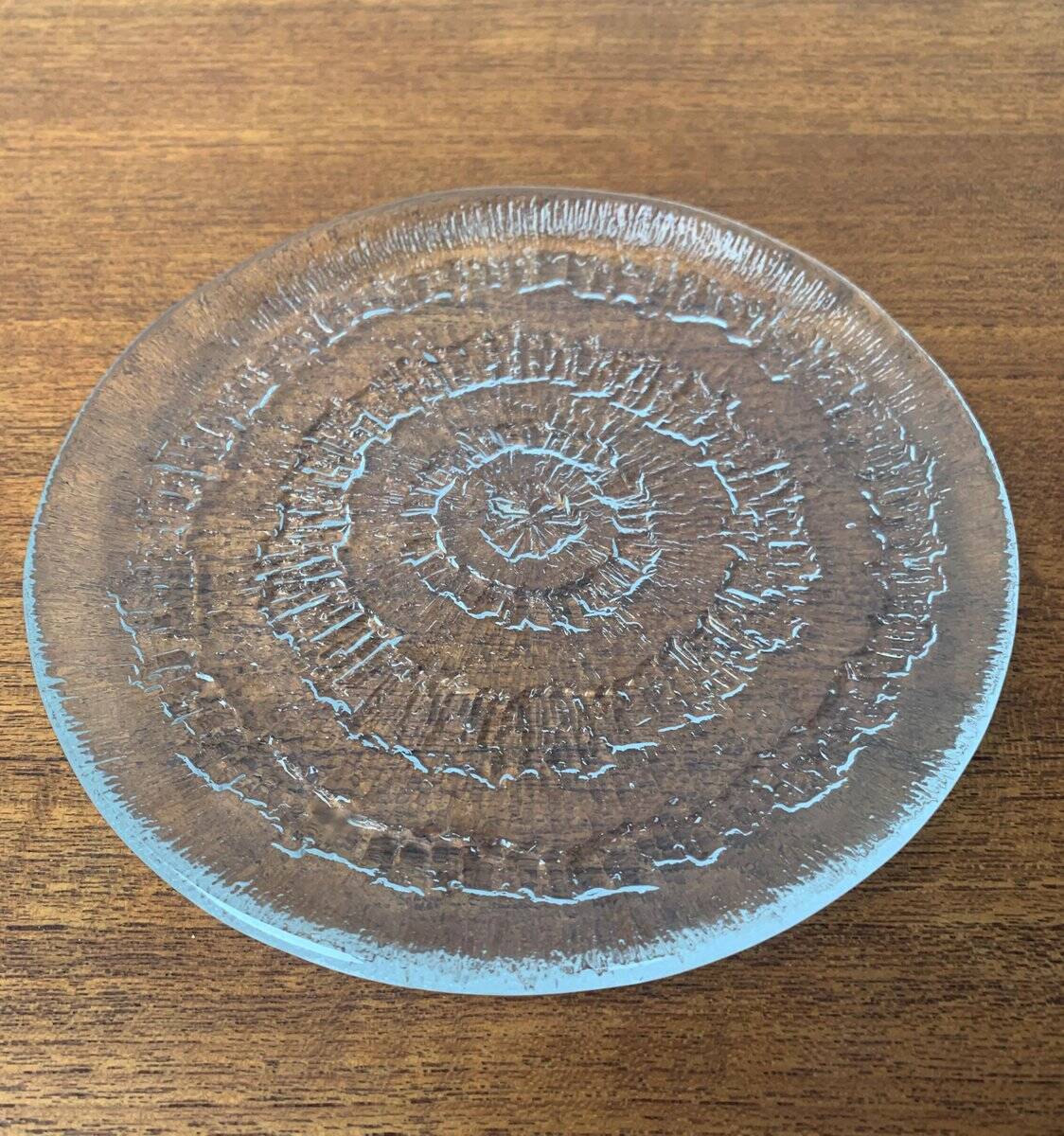 Vintage Finnish Glass Plates Solaris by Tapio Wirkkala for Iittala, Set of 5