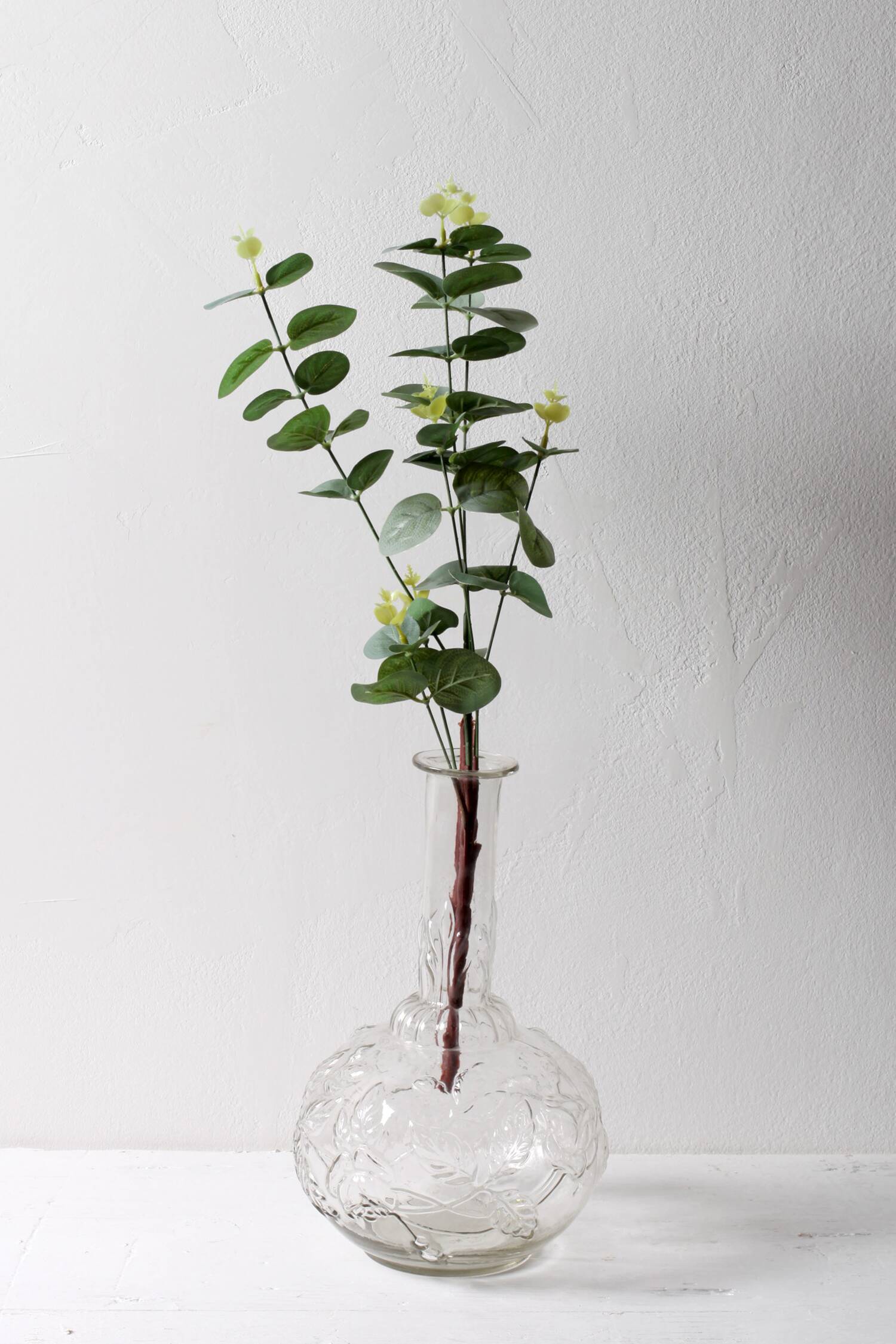 Carafe à vin en verre à motifs de roses, Empoli, Italie, années 1950