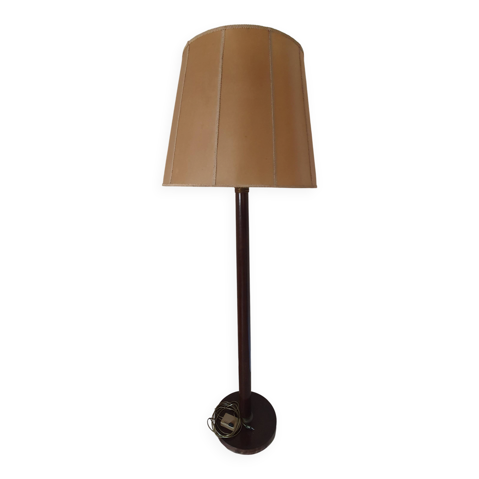 Vintage floor lamp from the 1950s, shade made of pig bladder.