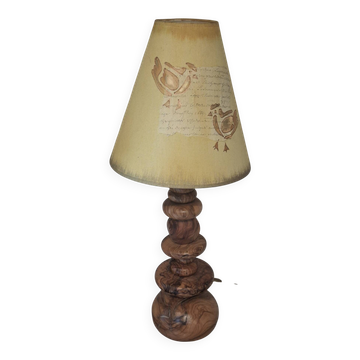 Olive wood lamp