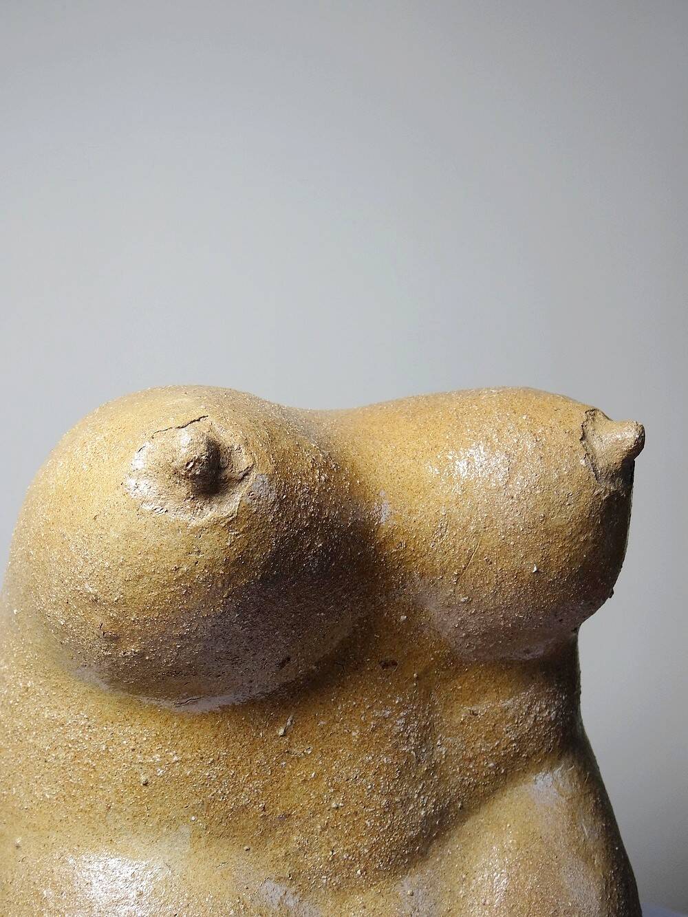 Grande Vénus sculpturale en grès, buste de femme, vintage signé, vintage 90