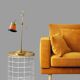 Italian Brass and Glass Table Lamp, Vintage Lighting, Mid Century Modern Decor,