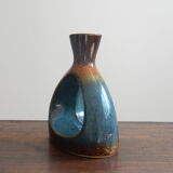 Blue and brown ceramic vase