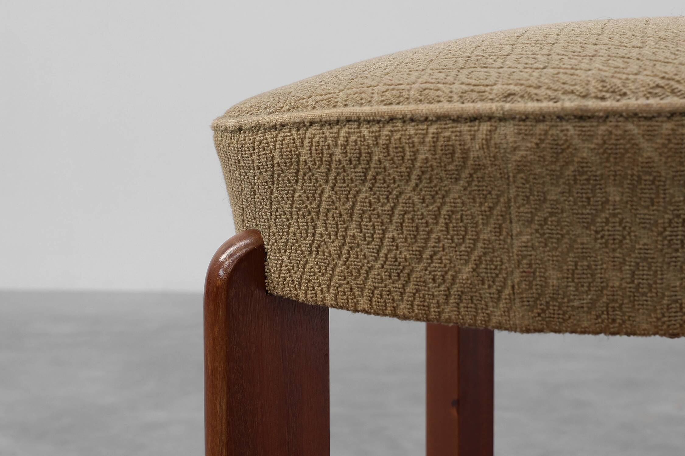 Art Deco stool in wood with original fabric, France ca. 1920
