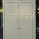 Parisian wardrobe in Clay Green wood – 2 moulded doors – H188 cm