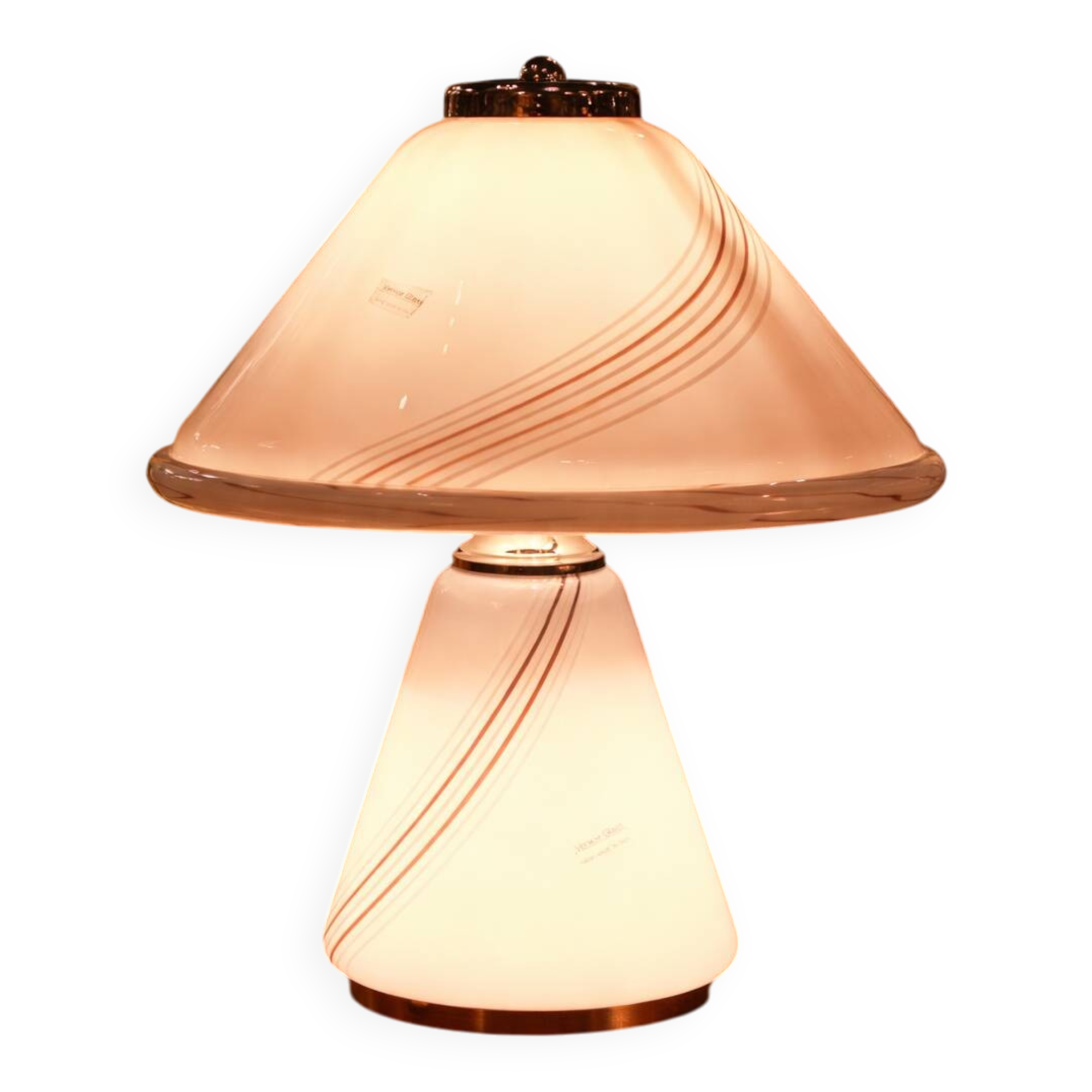 Large Italian table lamp made of Murano glass.
