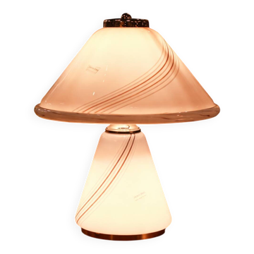 Large Italian table lamp made of Murano glass.