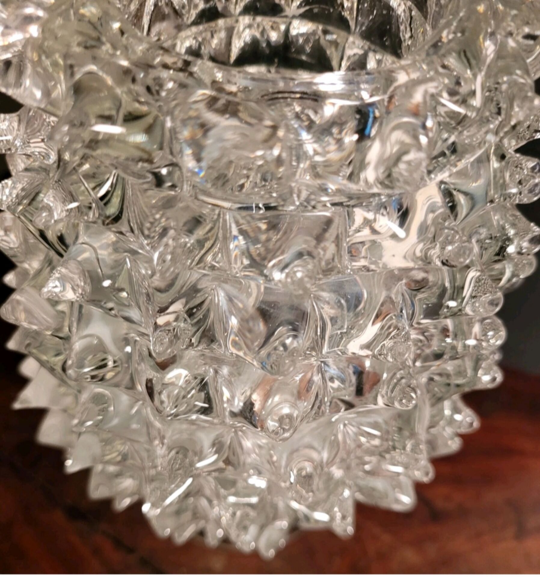 Rostrato vase in clear Murano glass by Barovier & Toso, Italy, 1930s