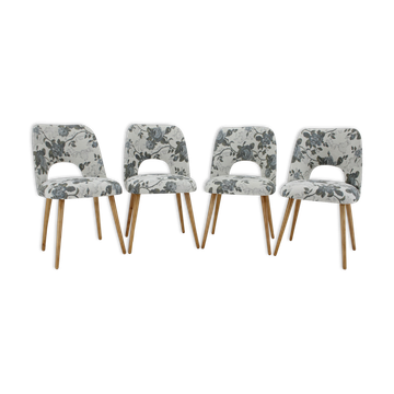 1960s Set of Four Oswald Haerdtl dining Chairs in Fabric ,Czechoslovakia