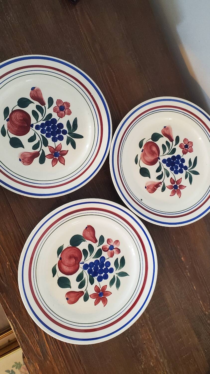 Lot of 3 vintage K & G Lunéville plates